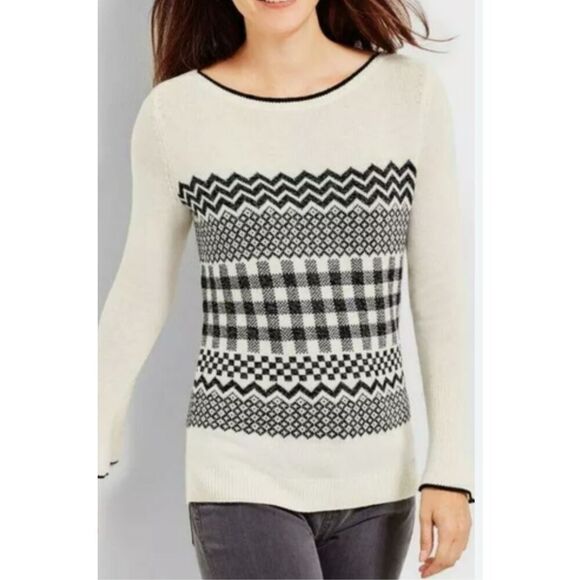 Talbots NWOT Fair Isle Pullover Sweater Size L - Picture 1 of 8